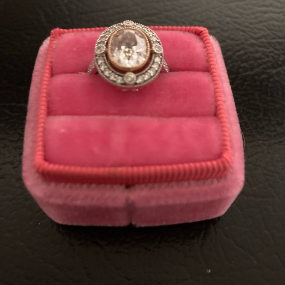 2ct. Oval Moissanite & Diamond 14k Ring. - Picture 3 of 11